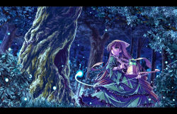 Rule 34 | 1girl, brown hair, fireflies, forest, heterochromia, letterboxed, long hair, nature, revision, rozen maiden, sasa ichi, scenery, solo, suiseiseki, watering can