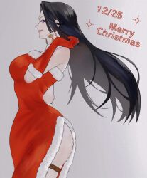 Rule 34 | 1girl, boa hancock, breasts, christmas, highres, large breasts, long hair, one piece, solo