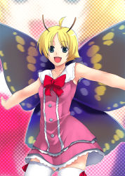 Rule 34 | 1boy, antennae, blonde hair, bug, butterfly, butterfly wings, fairy, insect, insect wings, male focus, shimon (shimotsuma), shimotsuma, solo, thighhighs, trap, white thighhighs, wings
