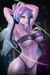 Rule 34 | 1girl, breasts, cyberpunk (series), cyberpunk edgerunners, highres, large breasts, lucy (cyberpunk), solo, white hair
