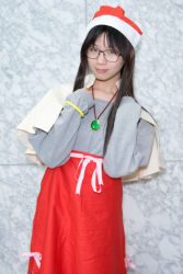 Rule 34 | ai, apron, cosplay, glasses, hat, photo (medium), popotan, santa hat, shiguma tsukinowa