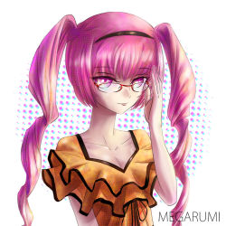 Rule 34 | 1girl, 5pb., :p, adjusting eyewear, akiha rumiho, faris nyannyan, glasses, hairband, long hair, md5 mismatch, nitroplus, pink eyes, pink hair, resolution mismatch, science adventure, smile, solo, source smaller, steins;gate, tabix0819, tongue, tongue out, twintails