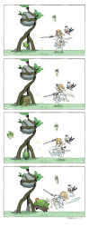 Rule 34 | &gt; &lt;, 2girls, 4koma, ;o, absurdres, apple, arm up, artist name, black cape, black eyes, black gloves, blonde hair, blush, boar, boots, cape, closed eyes, closed mouth, comic, dated, detached sleeves, dress, eating, flower, flying, food, fruit, full body, genshin impact, gloves, grass, hair flower, hair ornament, halo, highres, holding, holding food, holding fruit, holding skewer, holding sword, holding weapon, leaf, lumine (genshin impact), multiple girls, mushroom, oculus (genshin impact), one eye closed, open mouth, paimon (genshin impact), partially fingerless gloves, plant, pointing weapon, rock, short hair, short hair with long locks, shroomboar (genshin impact), sidelocks, skewer, sleeveless, sleeveless dress, smile, standing, star (symbol), star hair ornament, sword, thigh boots, translation request, treasure chest, vines, weapon, white cape, white dress, white flower, white footwear, white hair, xiang wan wei wan, yellow eyes