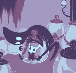 Rule 34 | caught, collector (hollow knight), indoors, jar, knight (hollow knight), obsession, tagme