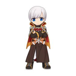 Rule 34 | 1boy, bandolier, belt, black coat, black footwear, blue eyes, boots, brown belt, chain, chibi, chibi only, closed mouth, coat, cross-laced footwear, emblem, epaulettes, frown, full body, gold trim, grey hair, ilya lebedev, looking at viewer, male focus, military uniform, official art, pants, pants tucked in, ragnarok online, rebellion (ragnarok online), short hair, simple background, solo, transparent background, white pants, yuichirou