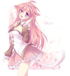 Rule 34 | 1girl, animal ears, breasts, cat ears, cat tail, long hair, nya?, nyaa (nnekoron), open mouth, smile, tail