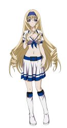 Rule 34 | 10s, 1girl, blonde hair, blue eyes, blue hairband, cecilia alcott, drill hair, hairband, highres, infinite stratos, long hair, looking at viewer, smile, solo