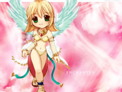 Rule 34 | angel, angel wings, blonde hair, chibi, dancer (ragnarok online), green eyes, jewelry, lots of jewelry, ragnarok online, wallpaper, wings