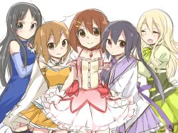 Rule 34 | 5girls, akemi homura, akemi homura (cosplay), akiyama mio, alternate color, bad id, bad pixiv id, cosplay, hirasawa yui, k-on!, kaname madoka, kaname madoka (cosplay), kotobuki tsumugi, mahou shoujo madoka magica, miki sayaka, miki sayaka (cosplay), multiple girls, nakano azusa, naru (andante), sakura kyoko (cosplay), sakura kyoko, sketch, tainaka ritsu, tomoe mami, tomoe mami (cosplay)