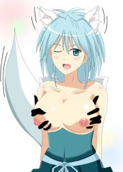 Rule 34 | blue hair, breasts, character request, groping, prede, tagme