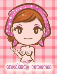 Rule 34 | + +, 1girl, artist request, breasts, brown hair, cooking mama, copyright name, eyeshadow, light smile, looking at viewer, makeup, mama (cooking mama), nintendo, panties, short hair, solo, swept bangs, tagme, topless, underwear, whipped cream