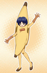 Rule 34 | 1girl, banana, banana costume, blue hair, food, fruit, ranma 1/2, tagme, tendou akane