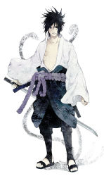 Rule 34 | 1boy, bad id, bad pixiv id, male focus, naruto, naruto (series), simple background, solo, sumishuu, sword, uchiha sasuke, weapon