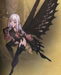 Rule 34 | 1girl, anne (bravely second), blue eyes, bravely second: end layer, fairy, high heels, looking at viewer, official art, pointy ears, white hair, wings