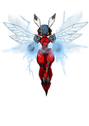 Rule 34 | armor, digimon, digimon (creature), exoskeleton, flybeemon, simple background, solo, white background, wings