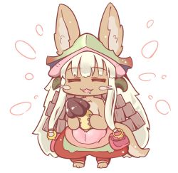 Rule 34 | 10s, artist request, rabbit, closed eyes, furry, grey hair, made in abyss, nanachi (made in abyss), open mouth