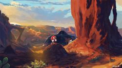 Rule 34 | 1boy, 1girl, cactus, canyon, cloud, furry, furry male, knuckles the echidna, matt cummings, peeking out, rock, rouge the bat, scenery, serious, sonic (series), sonic adventure 2, sonic the hedgehog, spiked knuckles, standing, sunset
