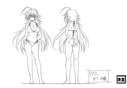 Rule 34 | 1girl, from behind, full body, high school dxd, looking at viewer, official art, rias gremory, settei, standing