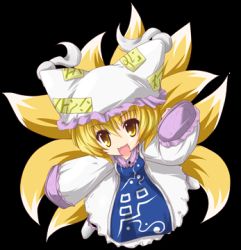 Rule 34 | 1girl, :d, animal hat, animated, animated gif, blonde hair, blush, female focus, from above, full body, hat, kazami karasu, long sleeves, looking at viewer, looking up, lowres, mob cap, open mouth, mob cap, short hair, smile, solo, standing, tareme, tassel, touhou, transparent background, white background, wide sleeves, yakumo ran