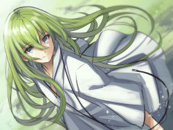 Rule 34 | 1other, androgynous, aono shimo, dress, enkidu (fate), fate/grand order, fate/strange fake, fate (series), green eyes, green hair, grey eyes, highres, long hair, robe, smile, solo, wallpaper, white dress