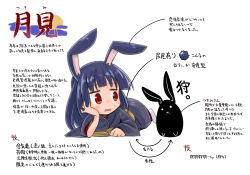 Rule 34 | 1girl, animal ears, long hair, original, rabbit ears, red eyes, simple background, solo, translation request, tsukimi (yukinagi), tsukimi shokudouki, white background, yukinagi