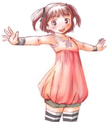 Rule 34 | aihara nana, blush, dress, kimi kiss, nyazui, outstretched arms, short hair, short twintails, smile, solo, spread arms, twintails, wristband
