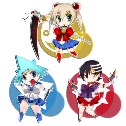 Rule 34 | bishoujo senshi sailor moon, cosplay, crossover, parody, sailor mars, sailor mars (cosplay), sailor mercury (cosplay), sailor moon, sailor moon (cosplay), soul eater