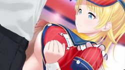 Rule 34 | 1boy, 1girl, animated, blonde hair, blue eyes, blush, breasts, breasts squeezed together, censored, continuous ejaculation, cum, cum in mouth, cum on body, ejaculation, facial, fellatio, hachimiya meguru, hetero, highres, idolmaster, idolmaster shiny colors, large breasts, mosaic censoring, najar, nipples, no bra, open clothes, open mouth, oral, paizuri, penis, ponytail, saliva, smile, solo focus, sound, tagme, tongue, tongue out, uniform, video, wince