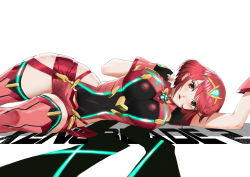 Rule 34 | 1girl, absurdres, blackseem, blush, breasts, earrings, fingerless gloves, gloves, hair ornament, highres, hip focus, jewelry, large breasts, looking at viewer, nintendo, pyra (xenoblade), red eyes, red hair, short hair, shorts, sidelocks, simple background, smile, solo, tiara, white background, xenoblade chronicles (series), xenoblade chronicles 2, xenoblade chronicles (series), xenoblade chronicles 2