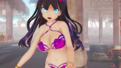 Rule 34 | 2girls, 3d, animated, ass, audible music, blonde hair, blue eyes, breasts, completely nude, dancing, female focus, hair ornament, heels, mikumikudance (medium), multiple girls, navel, nipples, nude, palm tree, purple hair, pussy, red eyes, sound, source request, swimsuit, tagme, tree, video, willowywicca